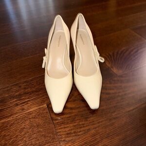 Reformation Cream Pointed Toe Heels